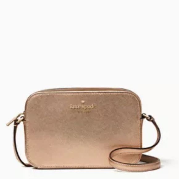 New Kate Spade Staci Mini Camera Bag Crossbody Shoulder Purse Rose Gold - Picture 2 of 8